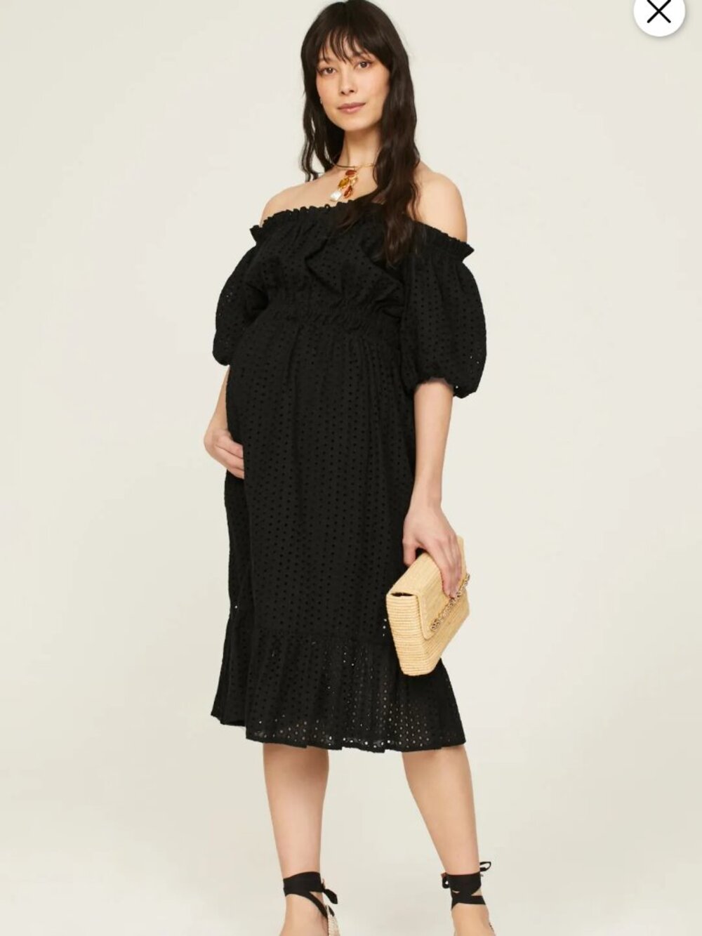 soon maternity Reve Midi Maternity Dress 100%Cotton Size XS